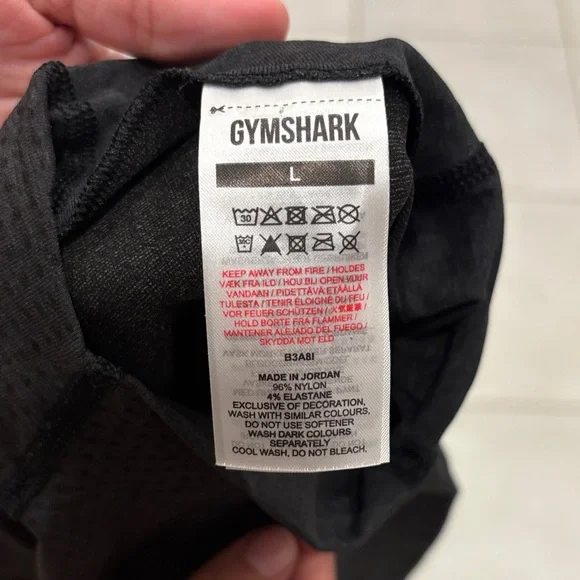 Gymshark Black Long Sleeve Crop Top - Picture 3 of 3